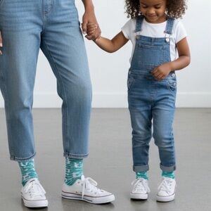 NWT- BELLAS MOMMY & LIL’ SWEETHEART Aqua Striped MERMAID Socks 2 PAIRS